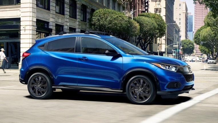 2022 Honda HR-V near buildings in blue