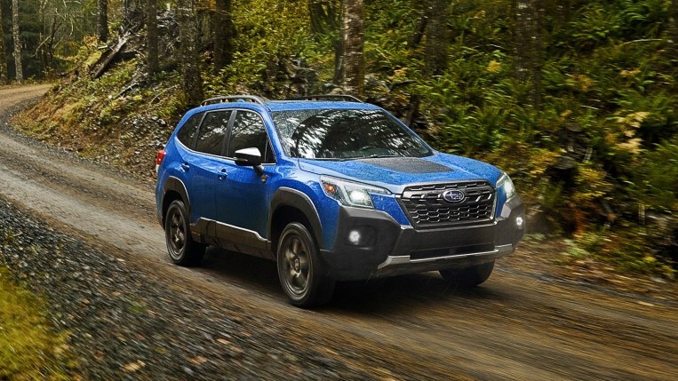 2022 Subaru Forester Wilderness driving in forest