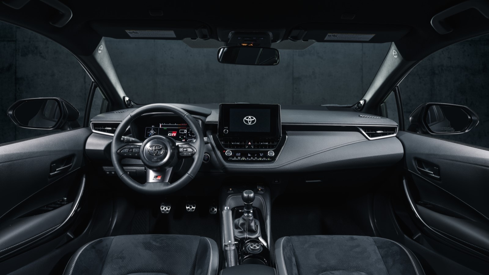 The cabin of the 2023 Toyota GR Corolla