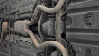 Catalytic converters sit inside a car's muffler