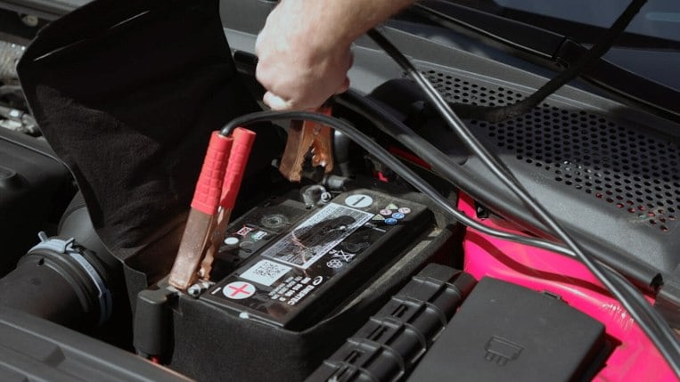jumping a car battery