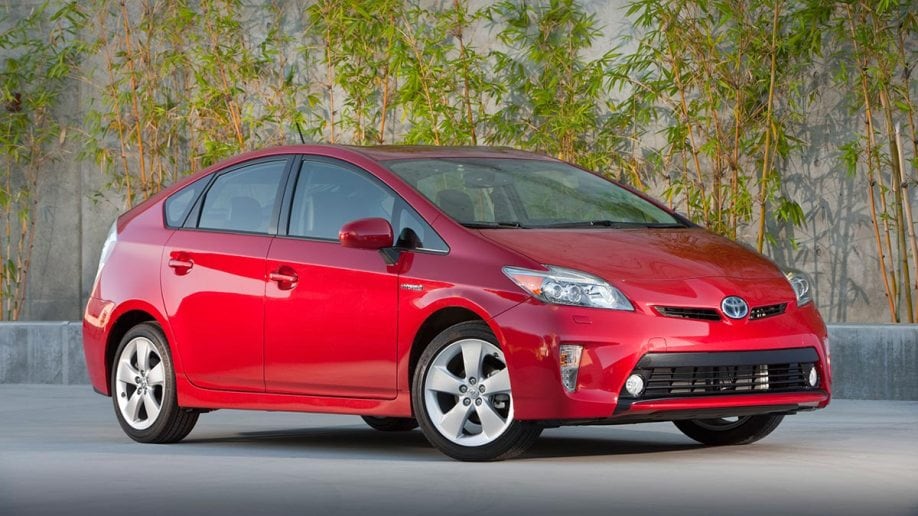 2012 Toyota Prius in red.