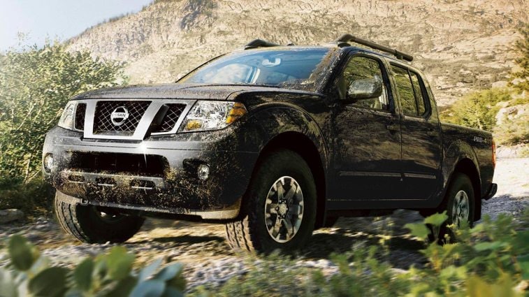 2015 Nissan Frontier on a trail.