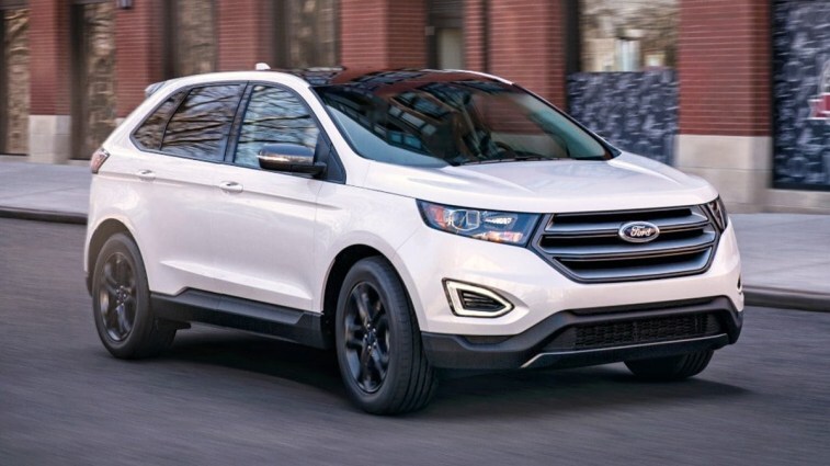 2017 Ford Edge in white.