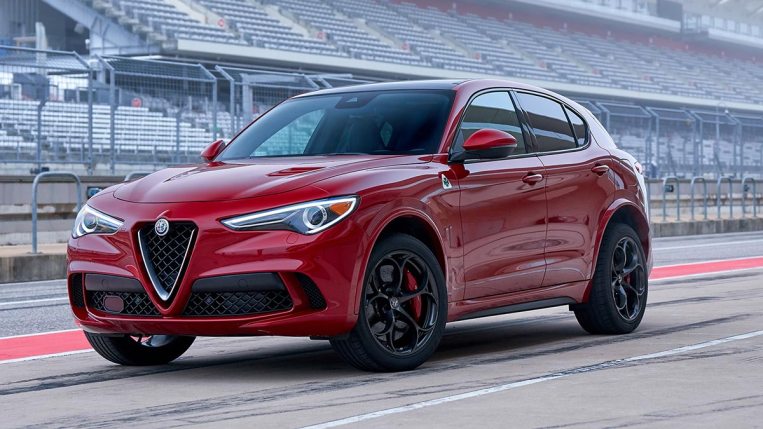 2018 Alfa Romeo Stelvio in red.