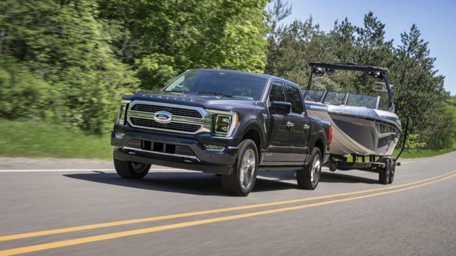 2022 Ford F-150 towing a boat