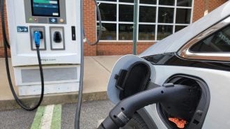 2022 Chevy Bolt at a DC fast charger