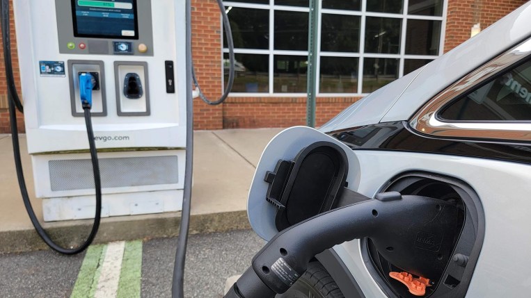 2022 Chevy Bolt at a DC fast charger