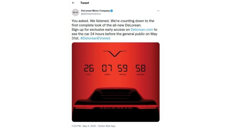 DeLorean Teaser Rear
