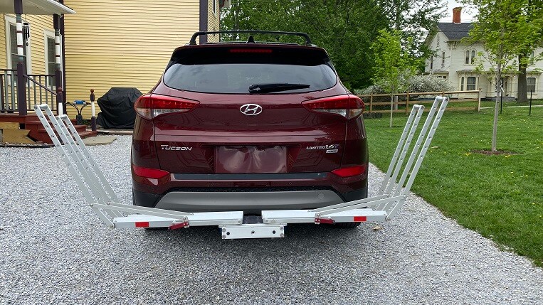 Hyundai Tucson With Hitch Bike Rack Ready To Load