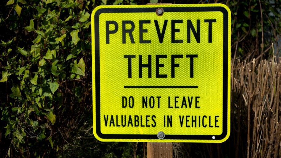Metal Prevent Theft Sign