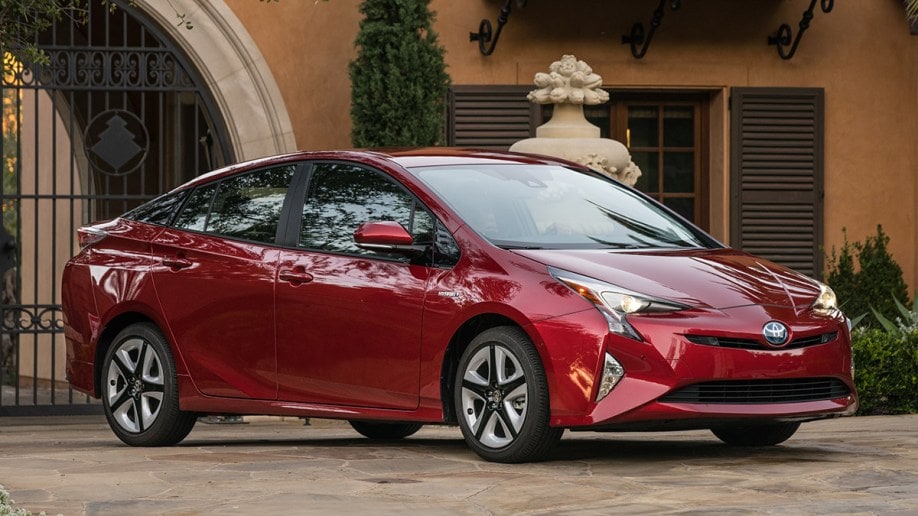 2016 Toyota Prius in red.