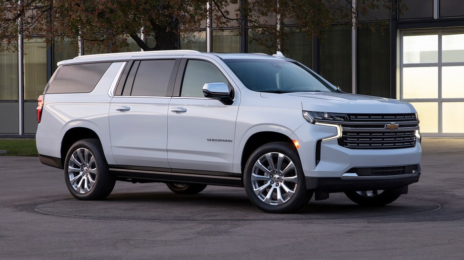 2022 Chevrolet Suburban in white.