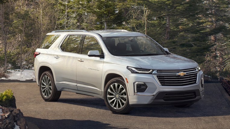2022 Chevrolet Traverse in silver.