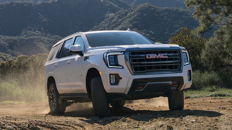2022 GMC Yukon AT4 in white.