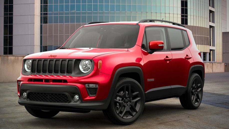 2022 Jeep Renegade in red.