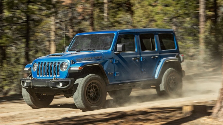 2022 Jeep Wrangler Rubicon in blue.