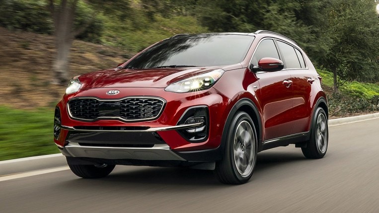 2022 Kia Sportage in red.