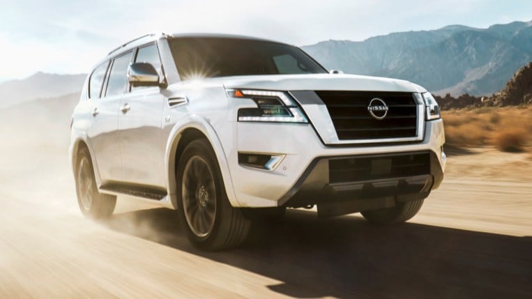 2022 Nissan Armada in white.