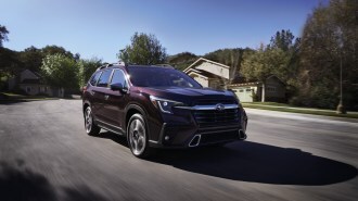The 2023 Subaru Ascent seen from a front quarter angle