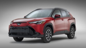 The 2023 Toyota Corolla Cross seen from a front quarter angle