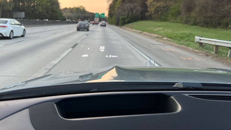 Head-up display in a car