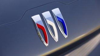 Buick's new logo, with the brand's iconic three shields now separated horizontally instead of stacked diagonally