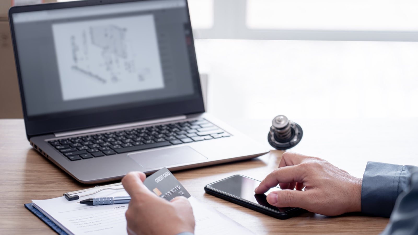 A credit card user makes a payment online