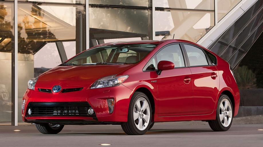 2015 Toyota Prius in red.