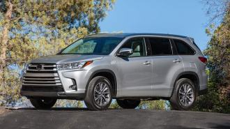 2017 Toyota Highlander in silver.