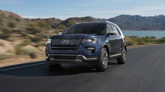 2018 Ford Explorer in blue.