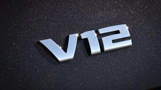 A V12 badge on the side of the BMW 7-Series Final 12 Edition.