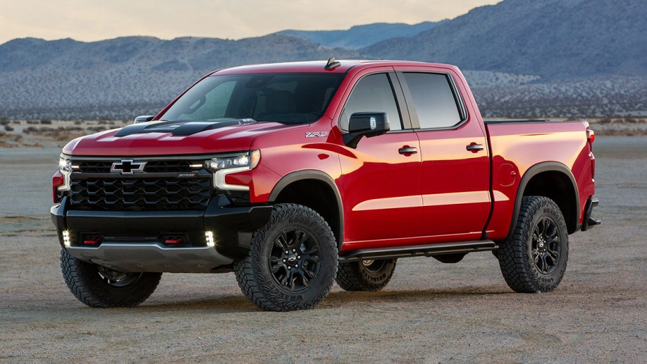 2022 Chevrolet Silverado ZR2 in red.