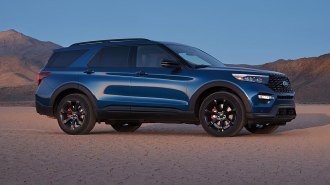 2022 Ford Explorer ST in blue.
