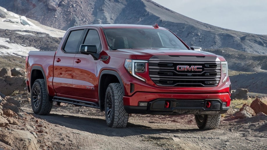 2022 GMC Sierra 1500 AT4X in red.