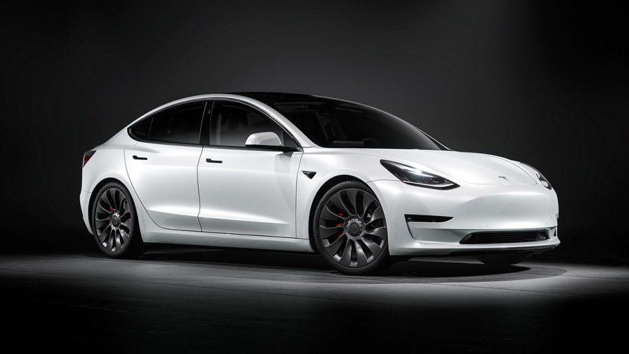 2022 Tesla Model 3 in white.