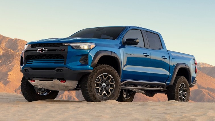 2023 Chevrolet Colorado in blue.