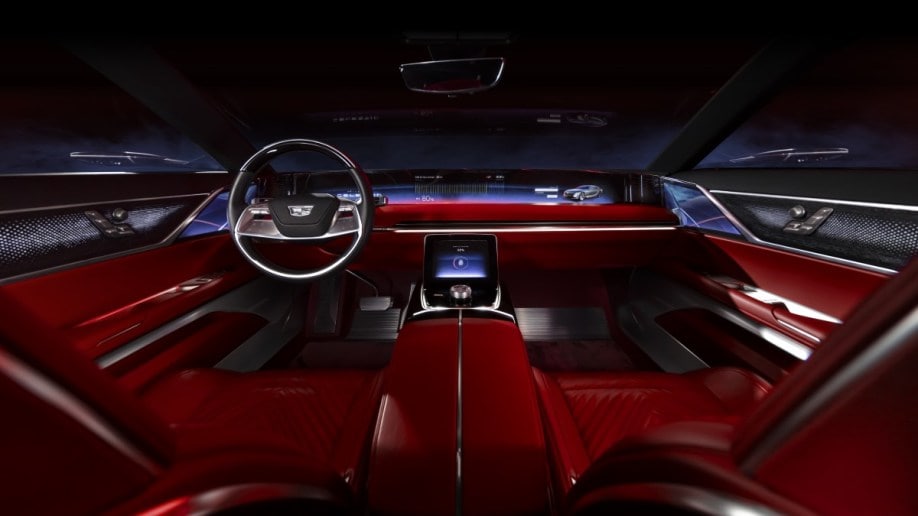The interior of the Cadillac Celestic show car.