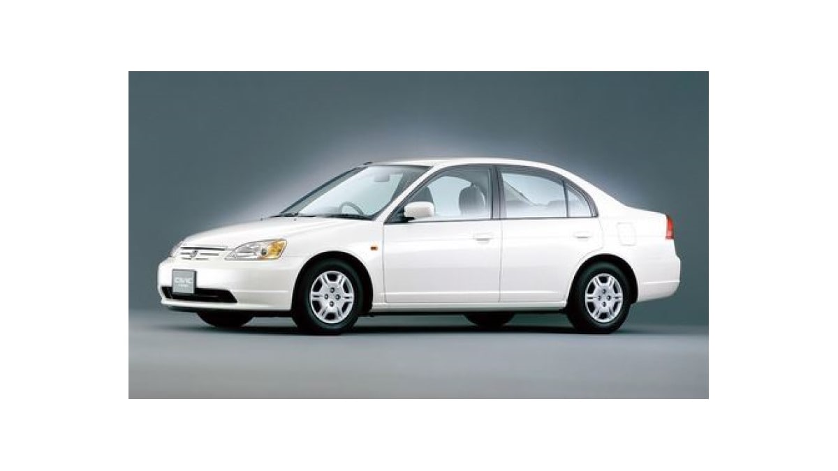 The seventh-generation Honda Civic in white.