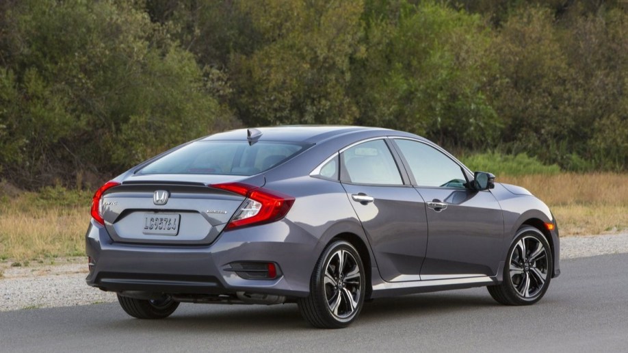 The tenth-generation Honda Civic in gray.