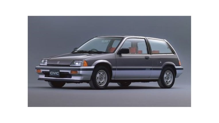The third-generation Honda Civic in gray.