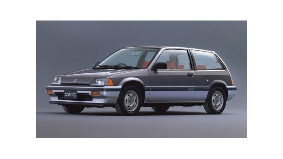 The third-generation Honda Civic in gray.