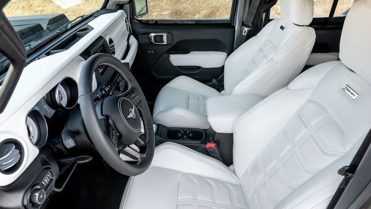 Rezvani Tank white interior seats