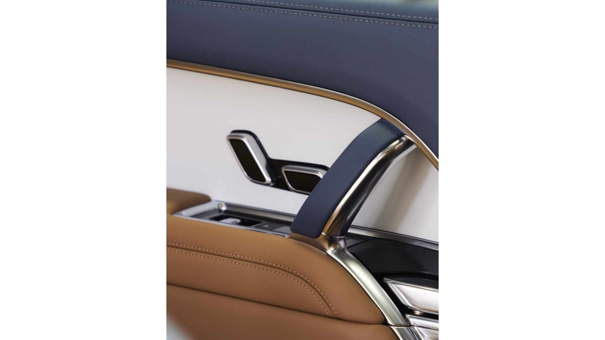 The seat controls of the 2023 Range Rover Carmel Edition