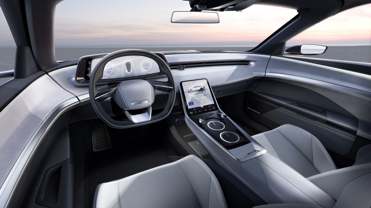 The interior of the DeLorean Alpha5
