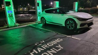 Kia EV6 fast charging at an Electrify America station