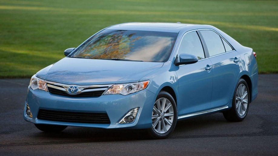 2014 Toyota Camry Hybrid in blue.