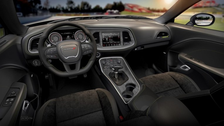 The interior of the 2023 Dodge Challenger Scat Pack Swinger edition