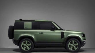The 2023 Land Rover Defender 90 75th anniversary edition in profile