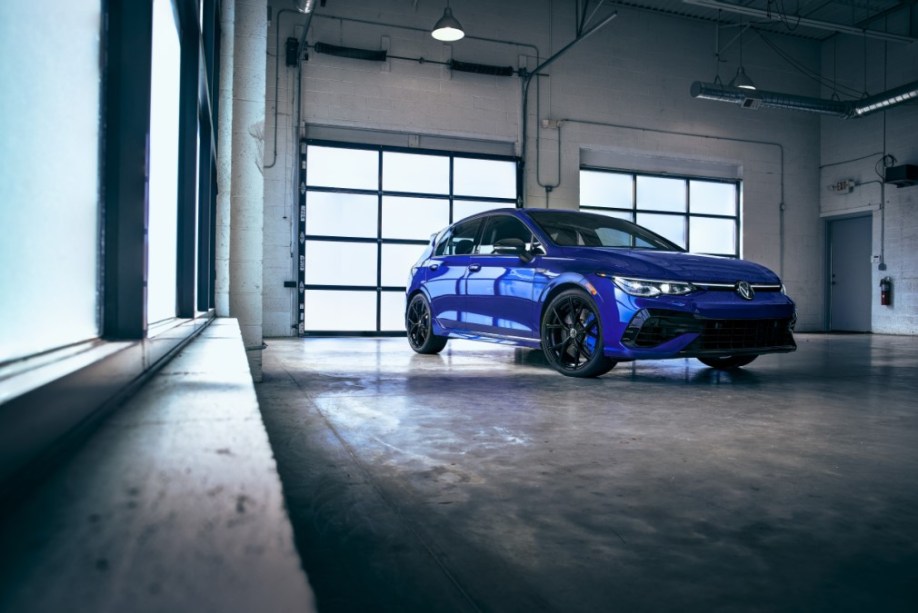 The 2023 Volkswagen Golf R Anniversary Edition in blue